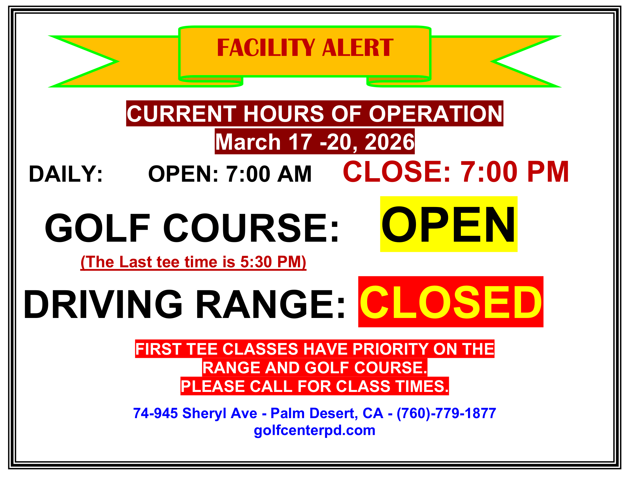 Course alert March 2026 construction